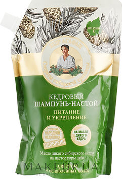 Kedrov šampon-tinktura za jačanje kose serije “Recepti bake Agafje”, 500 ml