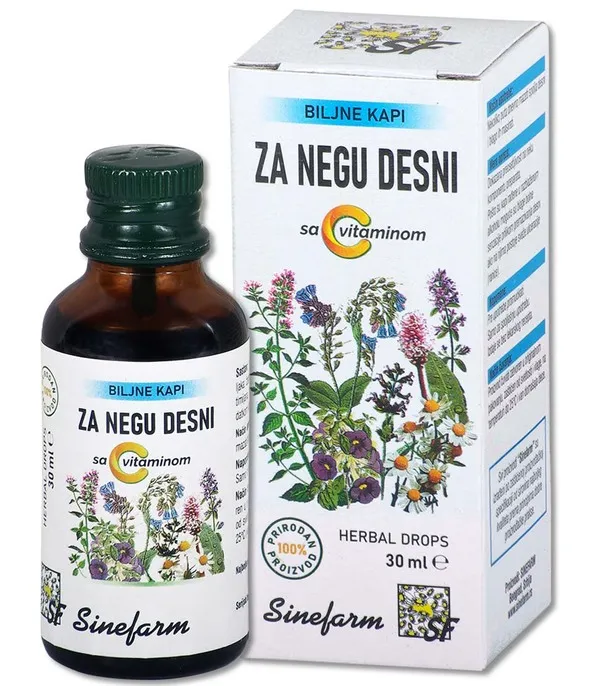 sinefarm-kapi-za-negu-desni-30ml. Sinefarm kapi za negu desni sa vitaminom C - 30ml