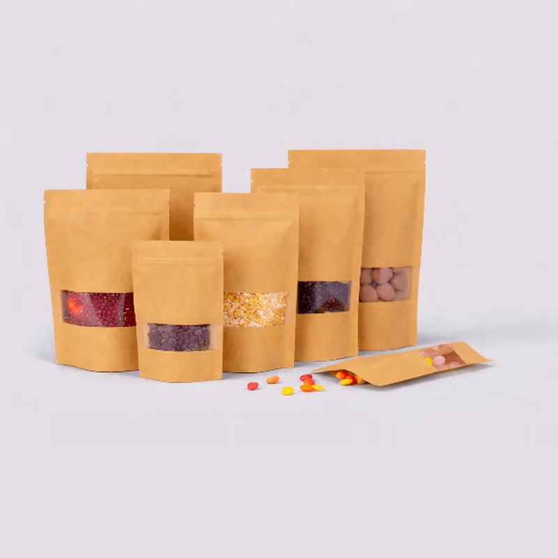 Kraft stand up zip kesa sa prozorom Kraft stand up zip kese sa prozorom u više veličina